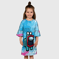 Платье клеш для девочки Among Us Z, цвет: 3D-принт — фото 2