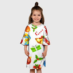 Платье клеш для девочки Новый год!, цвет: 3D-принт — фото 2
