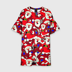 Платье клеш для девочки Дед Санта, цвет: 3D-принт