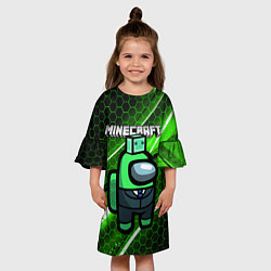 Платье клеш для девочки Among Us х Minecraft Z, цвет: 3D-принт — фото 2