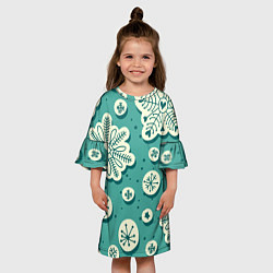Платье клеш для девочки Рисованные Снежинки, цвет: 3D-принт — фото 2