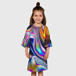 Платье клеш для девочки Токсичный, цвет: 3D-принт — фото 2