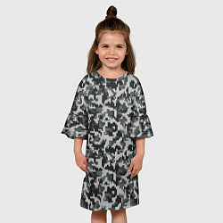 Платье клеш для девочки Вязанный камуфляж, цвет: 3D-принт — фото 2