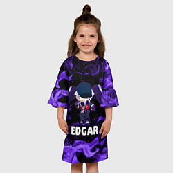 Платье клеш для девочки BRAWL STARS EDGAR, цвет: 3D-принт — фото 2