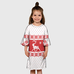 Платье клеш для девочки Северный Олень, цвет: 3D-принт — фото 2
