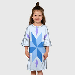 Платье клеш для девочки Снежинка, цвет: 3D-принт — фото 2
