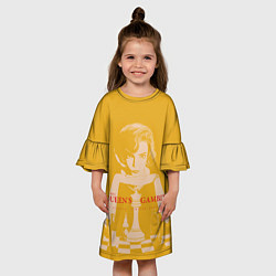 Платье клеш для девочки Ход королевы, цвет: 3D-принт — фото 2
