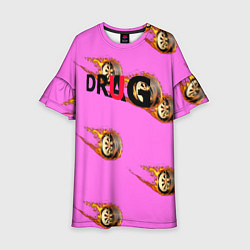 Платье клеш для девочки DRAG RACE, цвет: 3D-принт