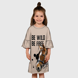 Платье клеш для девочки Be wild be free, цвет: 3D-принт — фото 2