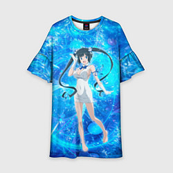 Платье клеш для девочки Гестия, цвет: 3D-принт