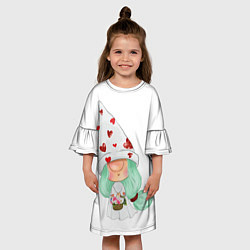 Платье клеш для девочки Гномик, цвет: 3D-принт — фото 2
