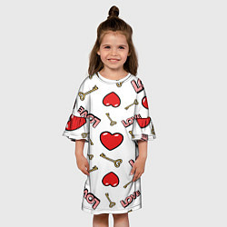 Платье клеш для девочки Valentines Day, цвет: 3D-принт — фото 2