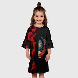 Платье клеш для девочки СССР камуфляж, цвет: 3D-принт — фото 2