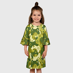 Платье клеш для девочки Гейм милитари, цвет: 3D-принт — фото 2