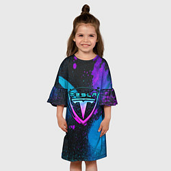 Платье клеш для девочки TESLA NEON, цвет: 3D-принт — фото 2