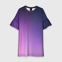 Платье клеш для девочки Северное сияние фиолетовый, цвет: 3D-принт