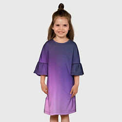Платье клеш для девочки Северное сияние фиолетовый, цвет: 3D-принт — фото 2