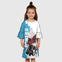 Платье клеш для девочки Girl Power, цвет: 3D-принт — фото 2
