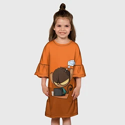 Платье клеш для девочки Маленький Хакер, цвет: 3D-принт — фото 2