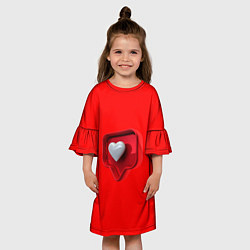 Платье клеш для девочки Электронное сердце, цвет: 3D-принт — фото 2