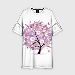 Платье клеш для девочки Цветочное Дерево, цвет: 3D-принт