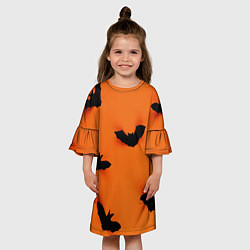 Платье клеш для девочки Летучие мышки, цвет: 3D-принт — фото 2