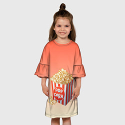 Платье клеш для девочки Попкорн рисунок, цвет: 3D-принт — фото 2