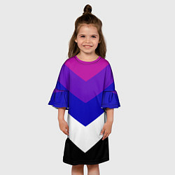 Платье клеш для девочки Полосы, цвет: 3D-принт — фото 2