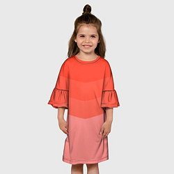 Платье клеш для девочки Персиковый Градиент, цвет: 3D-принт — фото 2