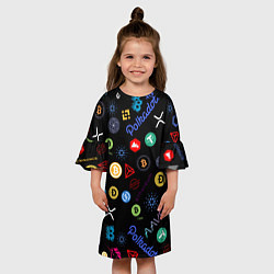 Платье клеш для девочки BITCOIN PATTERN БИТКОИН Z, цвет: 3D-принт — фото 2