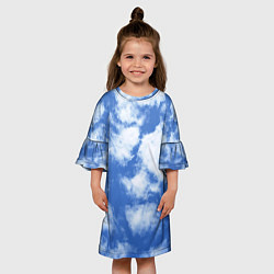 Платье клеш для девочки ОБЛАКА, цвет: 3D-принт — фото 2