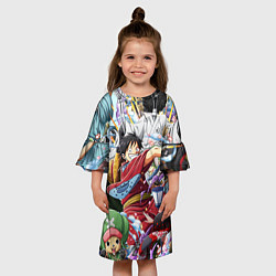 Платье клеш для девочки ONE PIECE ВАН ПИС, цвет: 3D-принт — фото 2