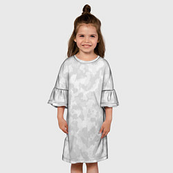 Платье клеш для девочки СНЕЖНЫЙ КАМУФЛЯЖ, цвет: 3D-принт — фото 2