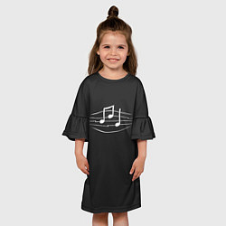 Платье клеш для девочки Музыкальные ноты, цвет: 3D-принт — фото 2