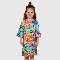 Платье клеш для девочки Year baby Pop art print, цвет: 3D-принт — фото 2
