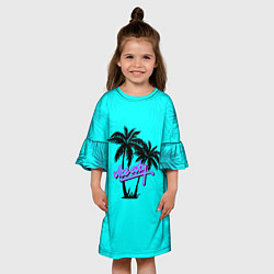 Платье клеш для девочки GTA Vice City гавайка, цвет: 3D-принт — фото 2