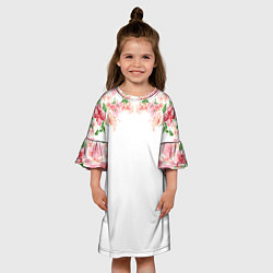 Платье клеш для девочки Цветы, цвет: 3D-принт — фото 2