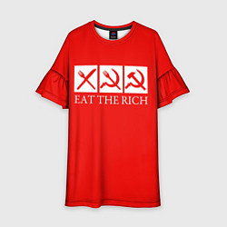 Платье клеш для девочки Eat The Rich, цвет: 3D-принт