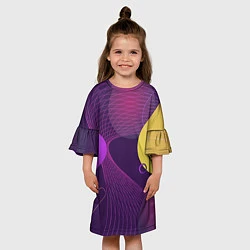 Платье клеш для девочки ГЕОМЕТРИЧЕСКИЕ ЛИНИИ, цвет: 3D-принт — фото 2