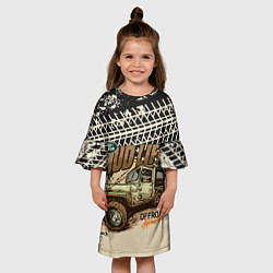 Платье клеш для девочки LAND ROVER, цвет: 3D-принт — фото 2