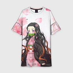 Платье клеш для девочки НЕЗУКА NEZUKO, цвет: 3D-принт