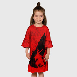 Платье клеш для девочки DARK SOULS ТЁМНЫЕ ДУШИ, цвет: 3D-принт — фото 2