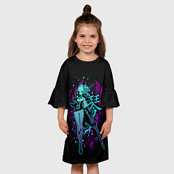 Платье клеш для девочки GENSHIN IMPACT, ДЖИНН, цвет: 3D-принт — фото 2