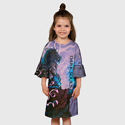 Платье клеш для девочки Тёмная душа, цвет: 3D-принт — фото 2
