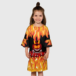 Платье клеш для девочки CUPHEAD DEVIL, цвет: 3D-принт — фото 2
