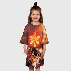 Платье клеш для девочки Шаман Кинг, цвет: 3D-принт — фото 2