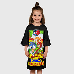 Платье клеш для девочки Sonic&Knuckles, цвет: 3D-принт — фото 2