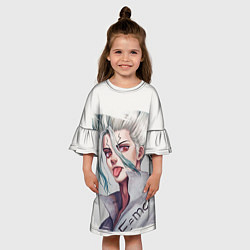 Платье клеш для девочки Исигами Сэнку, цвет: 3D-принт — фото 2