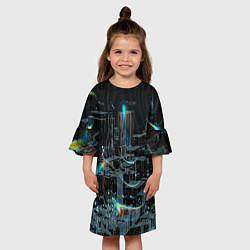 Платье клеш для девочки Симуляция, цвет: 3D-принт — фото 2