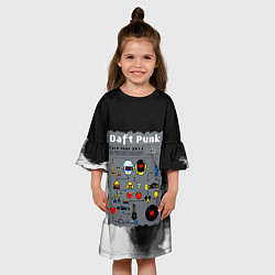 Платье клеш для девочки Daft punk modern, цвет: 3D-принт — фото 2